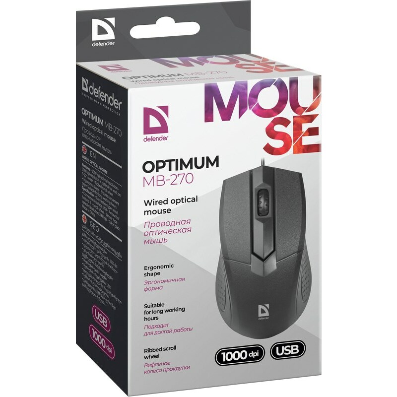 Defender Optimum MB-270 mouse Office Right-hand