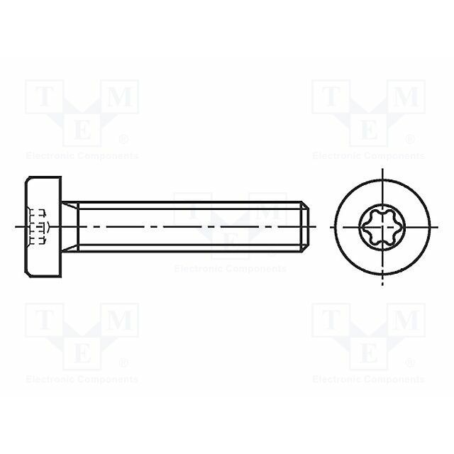 BOSSARD Screw; M6; M6x8; 1; Head: