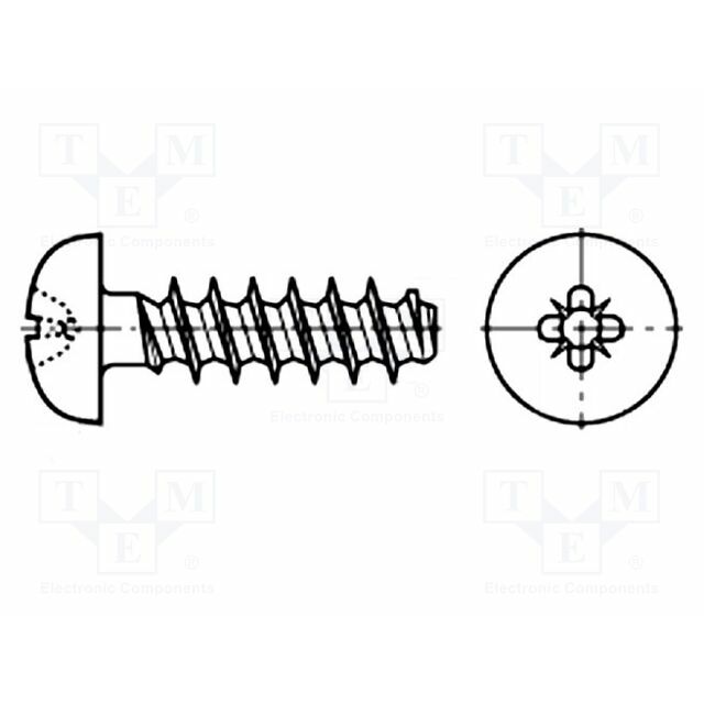 BOSSARD Screw; for plastic; 3.5x12