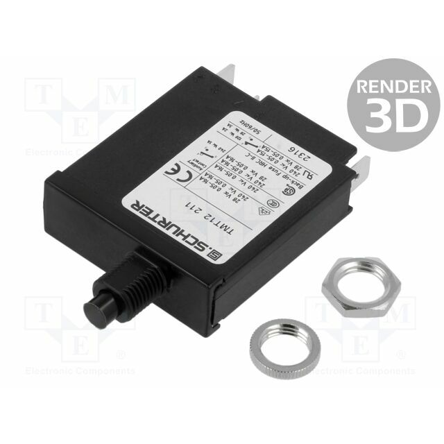 SCHURTER Circuit breaker; Urated: 240VAC; 28VDC