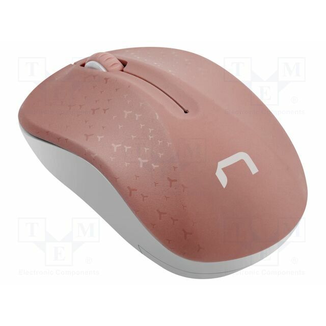 NATEC Mouse; TOUCAN; white,pink; USB