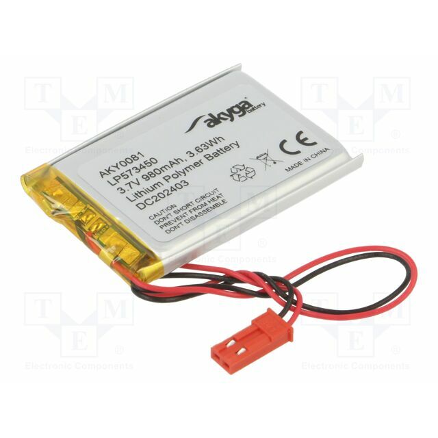 AKYGA BATTERY Re-battery: Li-Po; 980mAh; 3