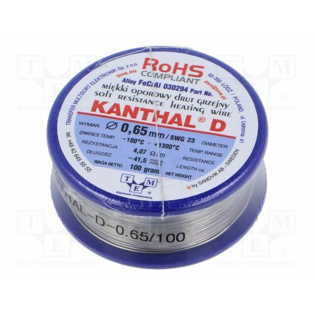 Resistance wire; 4.07Ω/m; -100÷1300°C; 0