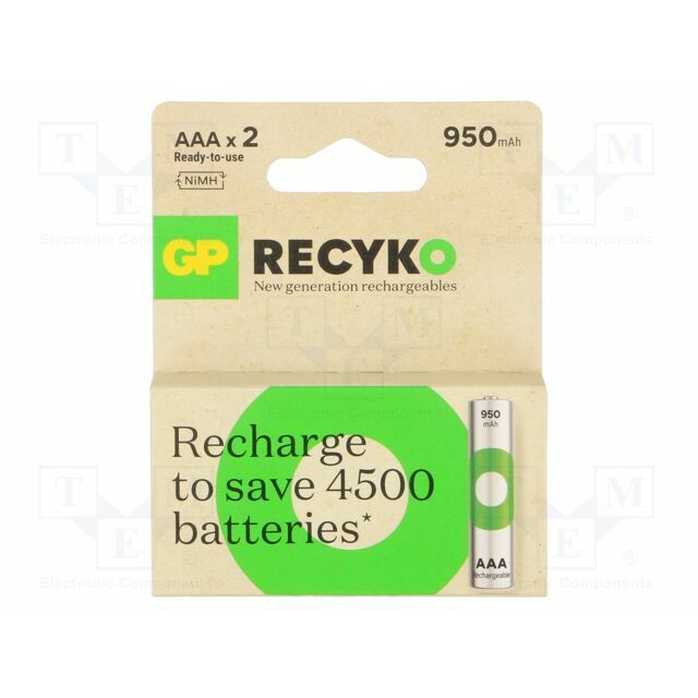 Re-battery: Ni-MH; AAA,R3; 950mAh; 1