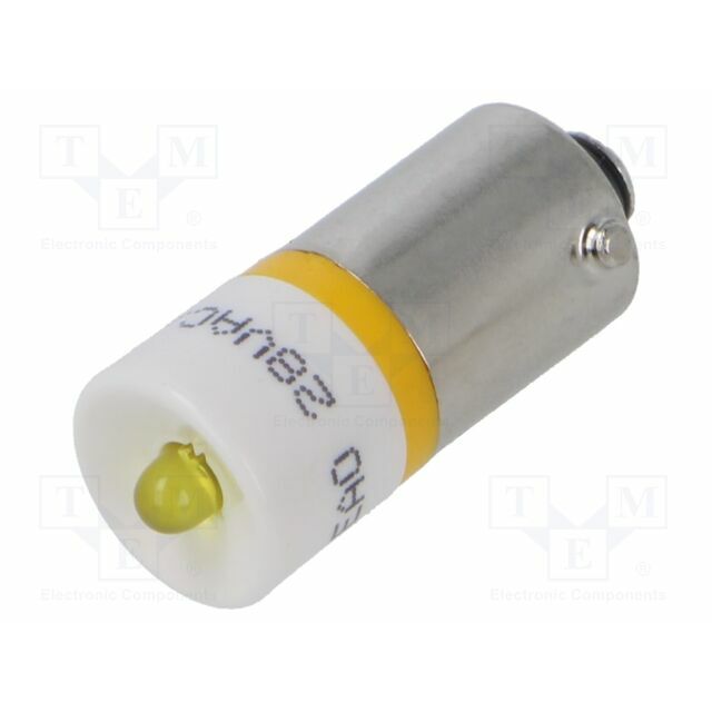 EAO LED lamp; BA9S; yellow; 28VDC