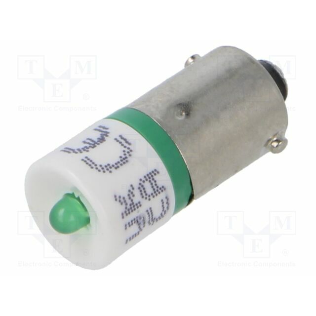 EAO LED lamp; BA9S; green; 130VDC