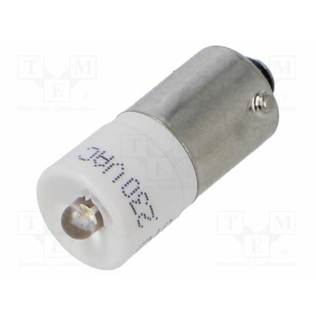 EAO LED lamp; BA9S; white; 230VAC