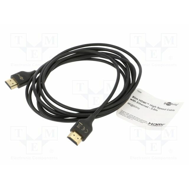 Cable; HDMI plug,both sides; 3m
