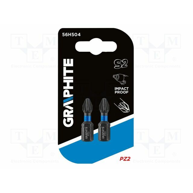 GRAPHITE Screwdriver bit; Pozidriv®; PZ2; 1/4&quot