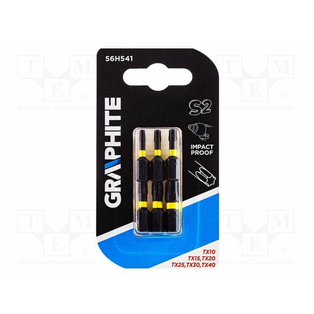 GRAPHITE Tools set: screwdriver bits; blister