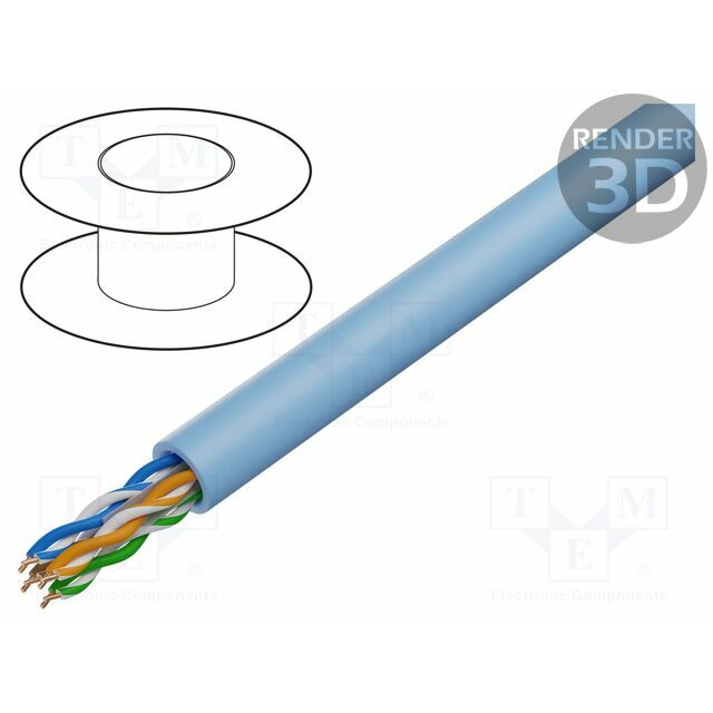 DIGITUS Wire; U/UTP; Cat 6a; 4x2x23AWG
