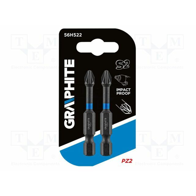 GRAPHITE Screwdriver bit; Pozidriv®; PZ2; 1/4&quot