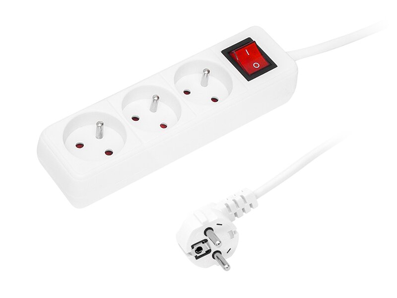 Przedłużacz sieciowy 3G 1,5M biały