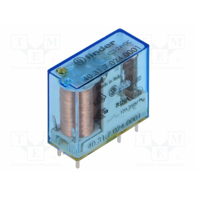 FINDER Relay: electromagnetic; Ucoil: 24VDC; SPDT
