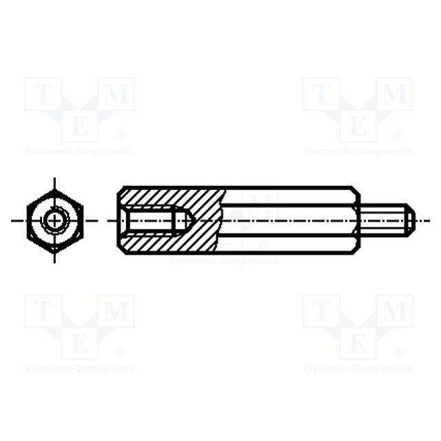 HARWIN Spacer sleeve; 12mm; Int.thread:
