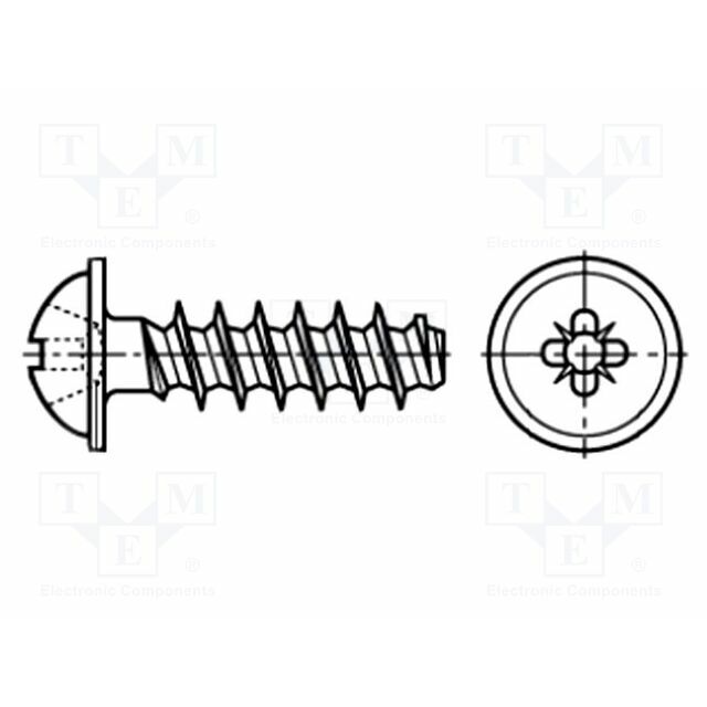 BOSSARD Screw; for plastic; 5x10; Head: