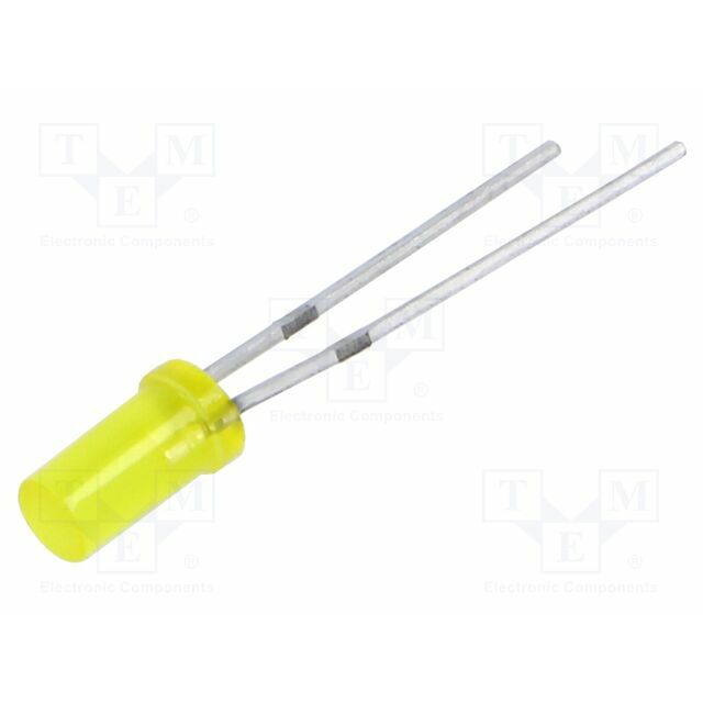 EVERLIGHT LED; yellow; 3mm; 25mcd; 120°