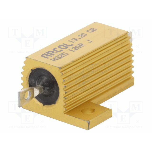 ARCOL/OHMITE Resistor: wire-wound; 120Ω; screw; 25W