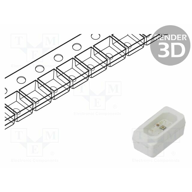 OPTOSUPPLY LED; blue; SMD; PLCC2; 68÷100mcd