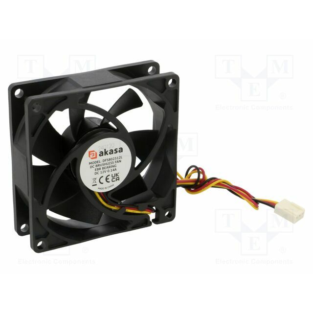 Akasa Fan: DC; 80x80x25mm; axial |