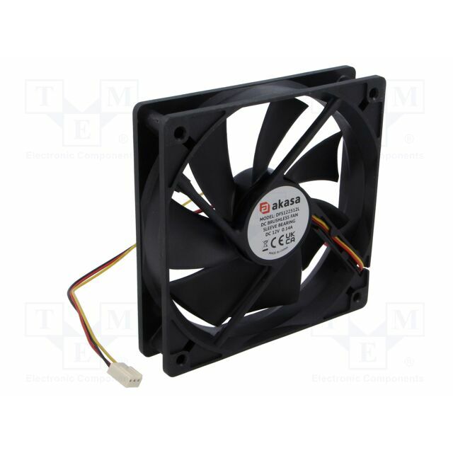 Akasa Fan: DC; 120x120x25mm; axial; 12VDC