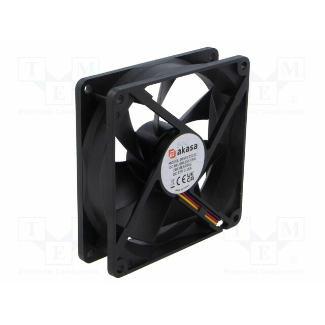 Akasa Fan: DC; 92x92x25mm; axial; 12VDC