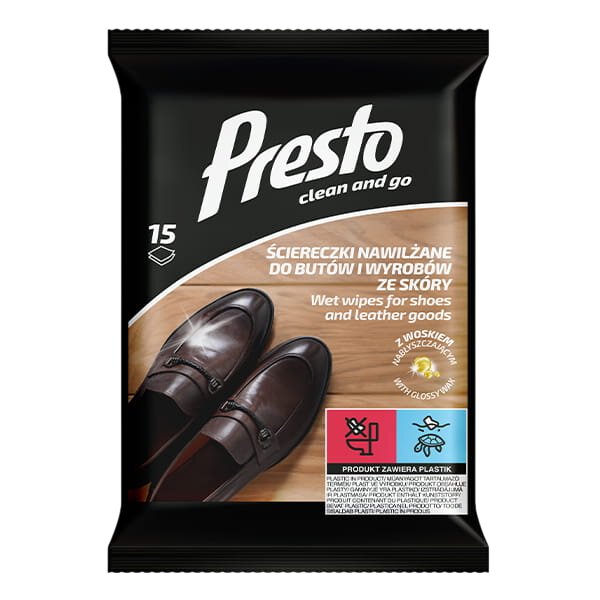 PRESTO Mitrās salvetes apavu un ādas