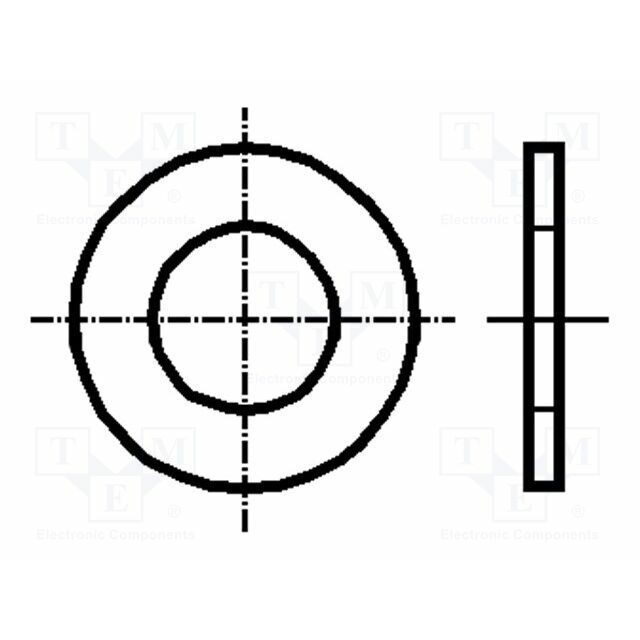 BOSSARD Washer; round; h=4mm; M12; D=28mm