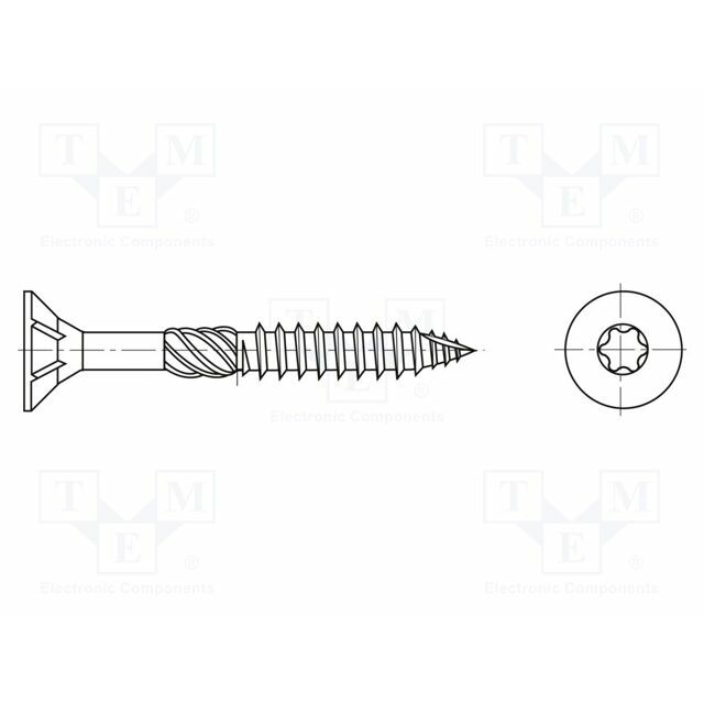 BOSSARD Screw; for wood; 5x50; Head: