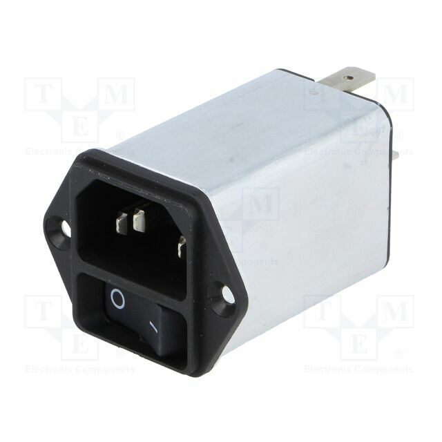 SCHURTER Connector: AC supply; socket; male