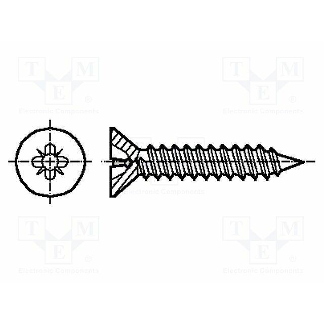 BOSSARD Screw; for metal; 3.5x25