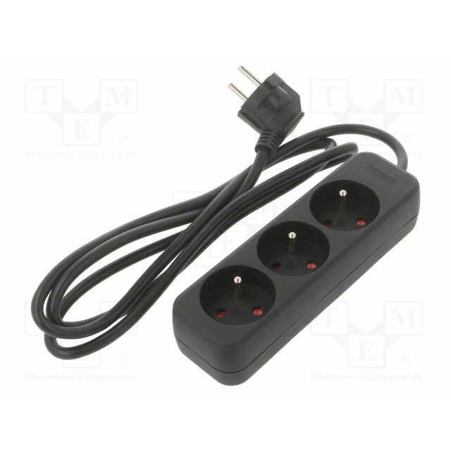LANBERG Extension lead; H05VV-F; 3G1mm2; 1