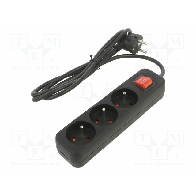 LANBERG Extension lead; H05VV-F; 3G1mm2; 1
