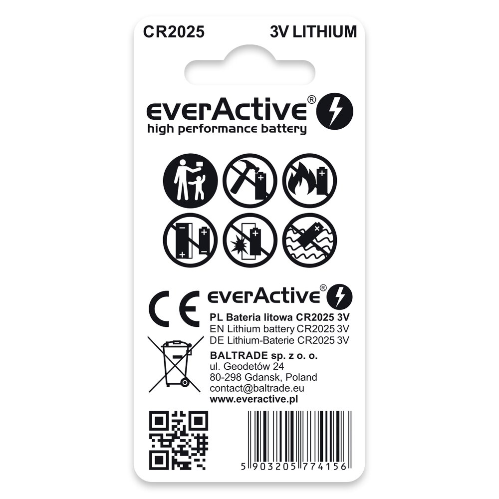Lithium battery mini everActive CR2025 -