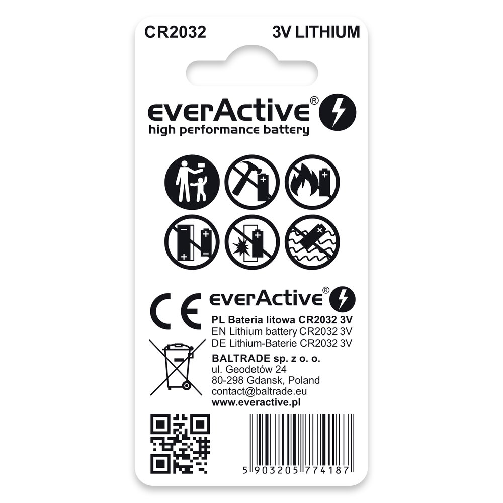 Litija baterija everactive P2032 ZV Blistera