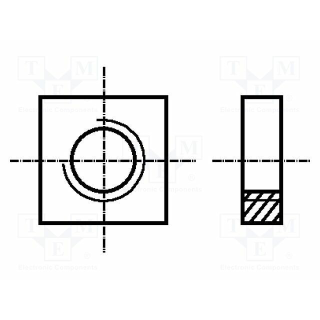 BOSSARD Nut; square; M20; 2.5