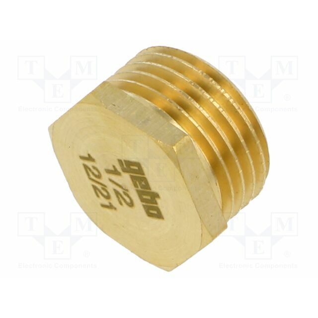 GEBO Splice terminal: plug; hexagonal; brass