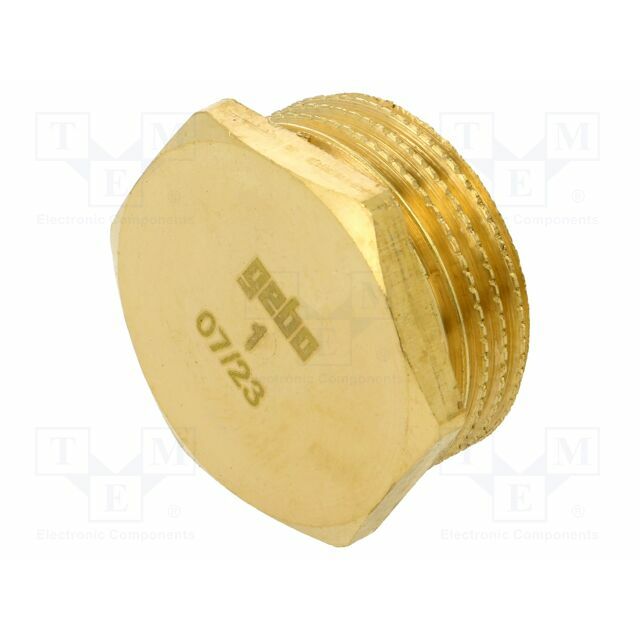 GEBO Splice terminal: plug; hexagonal; brass