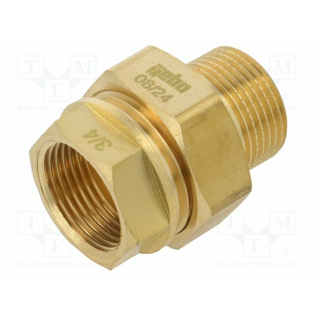 GEBO Splice terminal: double connector; brass