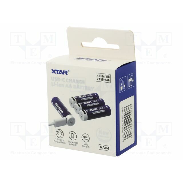 Re-battery: Li-Ion; AA; 2450mAh; 1.5V