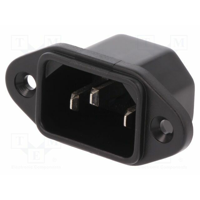 SCHURTER Connector: AC supply; socket; male
