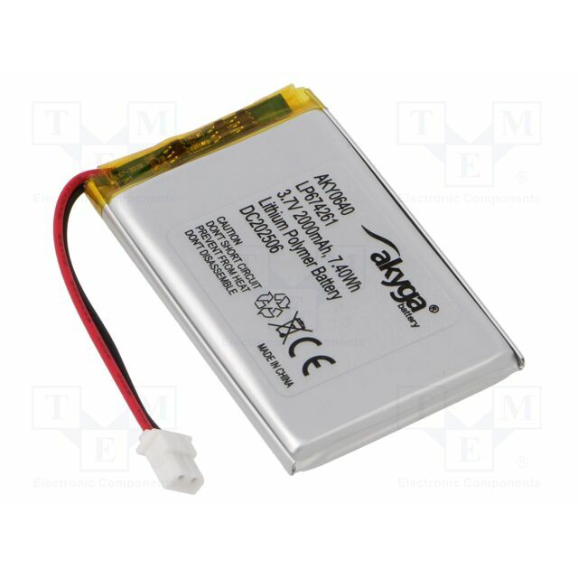 AKYGA BATTERY Re-battery: Li-Po; 2000mAh; 3