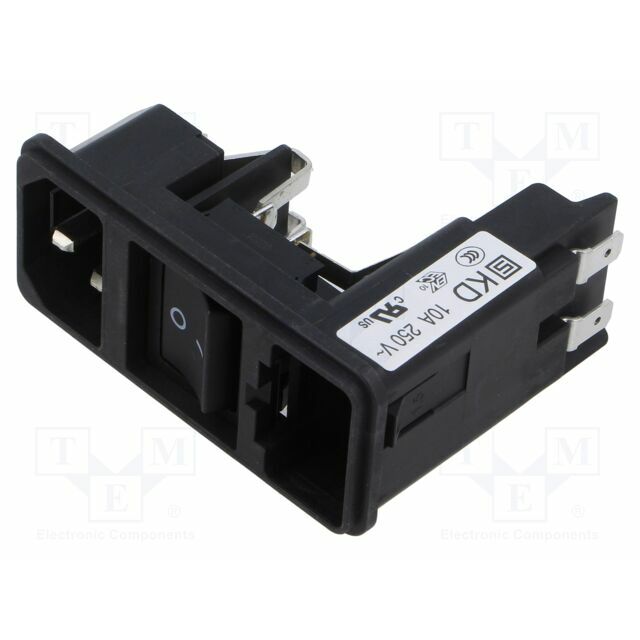 SCHURTER Connector: AC supply; plug; male