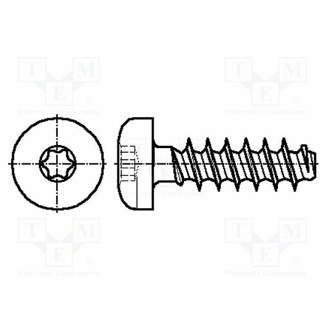 BOSSARD Screw; for plastic; 3x20; Head: