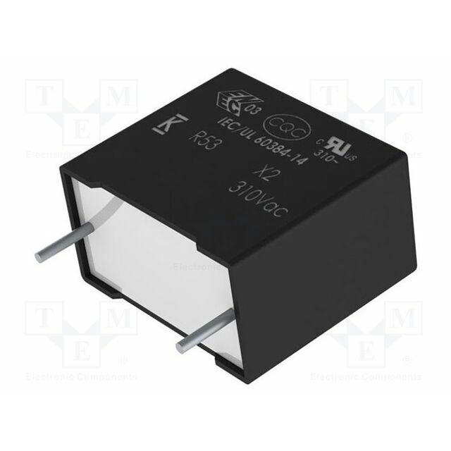 YAGEO Capacitor: polypropylene; X2; 100nF; 18x5x11mm