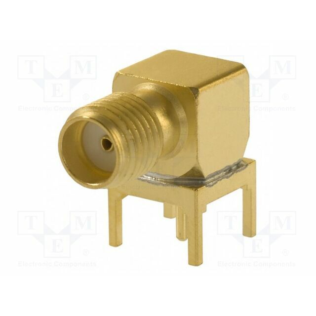 Connector: SMA; socket; angled; 50Ω; soldering