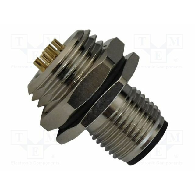 Connector: M12; IP67; soldering; gold-plated; metal