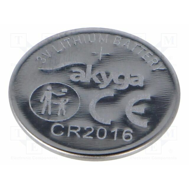 AKYGA BATTERY Battery: lithium; coin; CR2016
