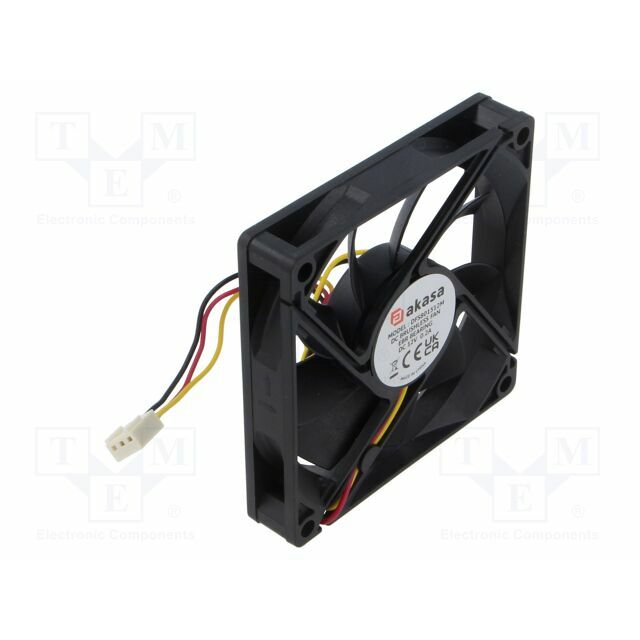 Akasa Fan: DC; 80x80x15mm; axial; 12VDC