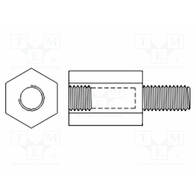 DREMEC Screwed spacer sleeve; 20mm; Int